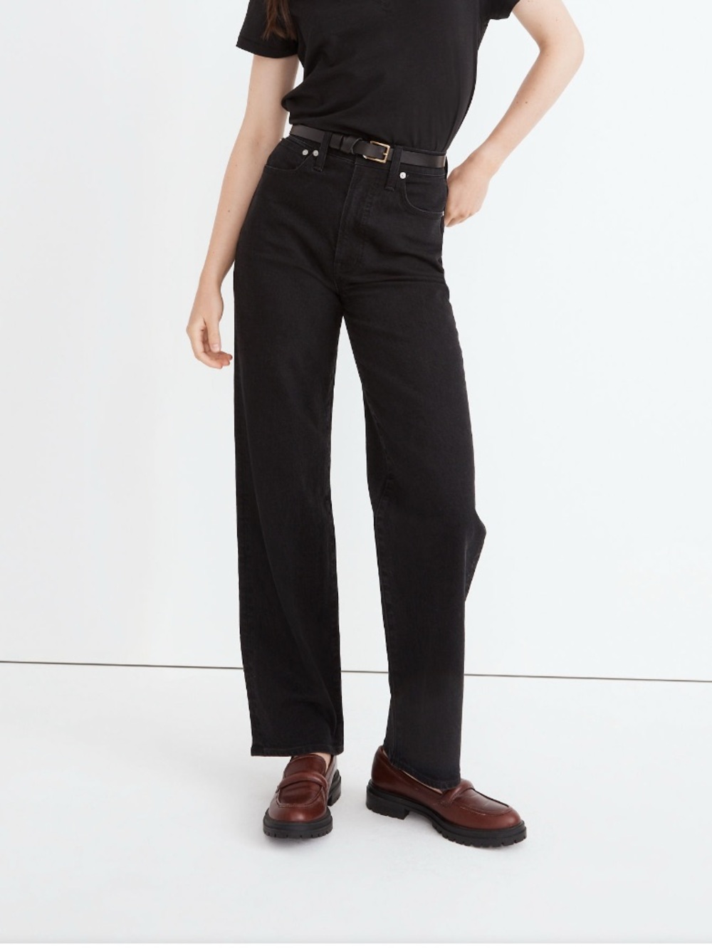 Madewell Black Perfect Vintage Wide-Leg Jeans